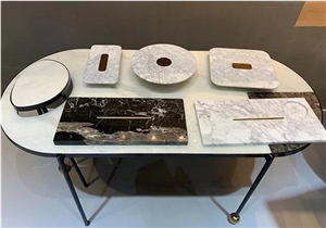 Italy Carrara White Marble Bistro Coffee Table Tops